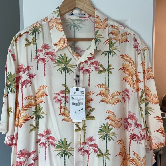 Zara Printed Short Sleeve Shirt - Picture 2 of 7